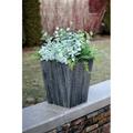 Suncast Farmington 16 Square x 18 H Gray Resin Planter