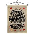 Breeze Decor GS110130-DB-02 Dogs Leave Pawprints Burlap Nature Pets Impressions Decorative Vertical 13 x 18.5 Double Sided Garden Flag Set Metal Wall Hanger Hardware