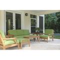 WholesaleTeak Outdoor Patio Grade-A Teak Wood 7 Piece Teak Sofa Set - Sofa 2 Lounge Chairs 2 Ottomans Rectangle Coffee Table And Side Table -Furniture only --Sack Collection #WMSSSK8