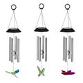 Evergreen 3 Asst. 27.8 L Solar Windchime Dragonfly Hummingbird and Butterfly 7.5 x 27.5 x 7.5 inches.