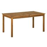 Pemberly Row Acacia Wood Patio Dining Table in Brown