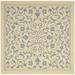 SAFAVIEH Courtyard Nanda Floral Indoor/Outdoor Area Rug 6 7 x 6 7 Square Natural/Blue