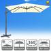 Sunny 10 x10 Off-Set Hanging Roma Umbrella Deluxe Patio Umbrella Tilt & 360 Rotation Patio Heavyduty Outdoor Sunshade Cantilever Crank(Steel Cross Base is Included)