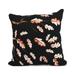 Simply Daisy 20 x 20 Wild Oak Branch Black Floral Print Outdoor Decorative Throw Pillow