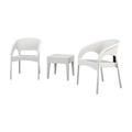 Compamia Panama 3 Piece Patio Conversation Set in White