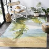 SAFAVIEH Barbados Palm Leaves Outdoor Area Rug 4 x 6 Gold/Blue