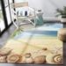 SAFAVIEH Barbados Sea Shells Outdoor Area Rug 5 3 x 7 6 Gold/Blue