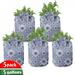 Moroccan Grow Bags 5-Pack Checkered Grid Desgin Heavyduty Fabric Pots with Handles for Plants 2 Sizes Violet Blue Orange White by Ambesonne