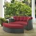 Modway Sojourn Aluminum and Rattan Patio Daybed in Canvas/Red