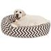 Majestic Pet Sherpa Chevron Bagel Pet Bed for Dogs Calming Dog Bed Washable Large Chocolate