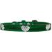 Mirage Pet Products Croc Crystal Heart Dog Collar Emerald Green Size 10