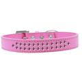 Mirage Pet Products613-07 BPK-18 Two Row Bright Pink Crystal Dog Collar Bright Pink - Size 18