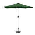 9 ft. Aluminum Umbrella with Crank & Solar Guide Tubes - Black Pole & Green Fabric