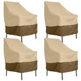 Classic Accessories Veranda Water-Resistant 25.5 Inch High Back Patio Chair Cover 4-Pack