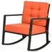 Patiojoy Outdoor Wicker Rocking Chair Glider Rattan Rocker Recliner