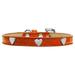 Mirage Pet 633-14 OR12 Silver Heart Widget Dog Collar Orange Ice Cream - Size 12