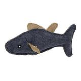 Pet Life CTY7BKLG Durable Fish Plush Kitty Catnip Cat Toy Black - Large