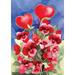 Toland Home Garden Red Pansies Valentines Day Valentine Flag Double Sided 12x18 Inch