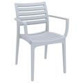 Compamia Artemis Outdoor Patio Dining Arm Chair in Silver Gray