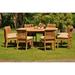 Teak Dining Set: 8 Seater 9 Pc: 72 Round Table And 8 Giva Armless Chairs Outdoor Patio Grade-A Teak Wood WholesaleTeak #WMDSGV28