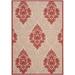 Safavieh Courtyard Jessie Damask Outdoor Indoor/Outdoor Area Rug 8 x 11 Natural/Red