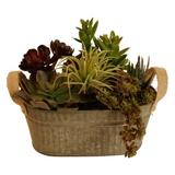 Wald Import Iron Planter with Burlap Handles