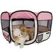 Lowestbest 45 Pet Playpens for Dogs Pet Fence Panels Portable Foldable 600D Oxford Cloth & Mesh Dog Playpen for Puppies Pet Exercise and Playpen Pink