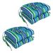 Blazing Needles 16 in. Spun Polyester Patterned Outdoor Square Tufted Chair Cushions Pike Azure - Set of 4