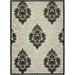 Safavieh Courtyard Jessie Damask Outdoor Indoor/Outdoor Area Rug 8 x 11 Sand/Black