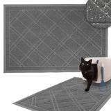 Downtown Pet Supply Cat Litter Mat Non Slip Litter Box Mat Grey 15.5 x 23 Small