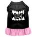 Mirage Pet Bite Me Screen Print Dog Dress Black with Light Pink Med