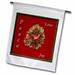 3dRose Love Peace Joy Holly and Christmas Cactus with a Dove - Garden Flag 12 by 18-inch