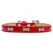 Mirage Pet 633-1 RD20 Silver Bone Widget Dog Collar Red Ice Cream - Size 20