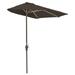Blue Star Group Off-The-Wall Brella Sunbrella Half Umbrella 9 -Width Chocolate Canopy