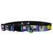 Deluxe Adjustable Dog Collar: Large Geo Squares 1 inch Sublimated Polyester by Moose Pet Wear