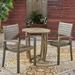 Noble House Waverley 3 Piece Outdoor Acacia Wood Bistro Set in Gray