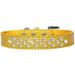 Mirage Pet Products Faux Leather Rhinestone Dog Collar Yellow S