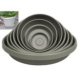 Bloem Terra Plant Saucer Tray 7.5 x 1.5 Plastic Round Peppercorn