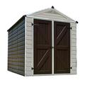 Palram - Canopia SkyLight 6 x 8 Polycarbonate/Aluminum Storage Shed - Tan/Brown