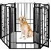SmileMart 6 Panels Metal Dog Playpen Exercise Barrier for Indoor Outdoor Black