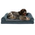 FurHaven Pet Products Faux Fleece & Chenille Memory Top Sofa Pet Bed for Dogs & Cats - Orion Blue Jumbo