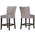 Chelsea Lane Counter Height Linen Dining Chairs Set of 2 Gray