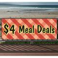 4 Meal Deal 13 oz heavy duty vinyl banner sign with metal grommets new store advertising flag (many sizes available)