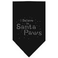 Mirage Pet Products Cotton Santa Paws Rhinestone Bandana Black - Large