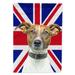 Carolines Treasures KJ1162GF Jack Russell Terrier with English Union Jack British Flag Flag Garden Size Garden Size