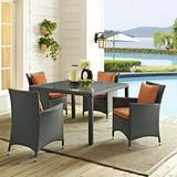 Modway Sojourn 4 Piece Outdoor Patio SunbrellaÂ® Dining Set in Canvas Tuscan