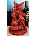 Ebros Celtic Maeve with Bird and Squirrel On Throne Statue 11 Tall Clay Finish