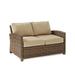 Crosley Furniture Bradenton Outdoor Fabric Patio Loveseat in Brown/Sand