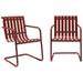 Gracie Retro Metal Outdoor Spring Chair - Coral Red