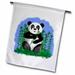 3dRose Cute cartoon panda eating a bamboo stalk Garden Flag 12 by 18-Inch